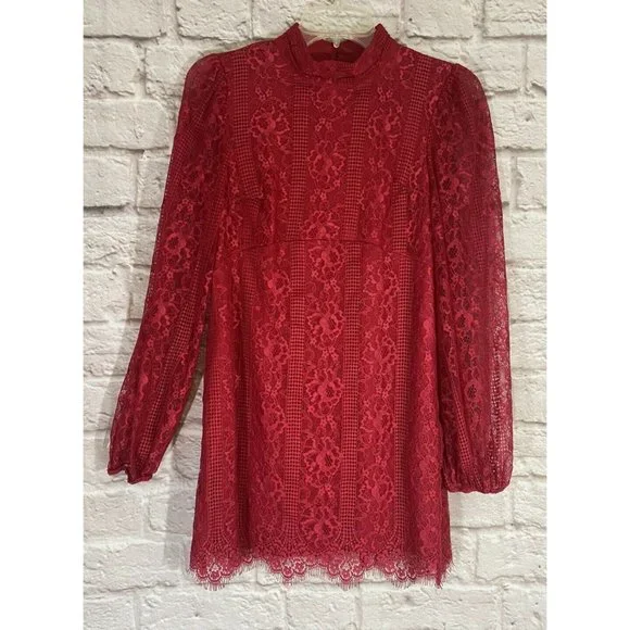 Anthropologie MAEVE Open Back Lace Mini Dress 4P Petites Pockets Stretch 9301 - Picture 5 of 14